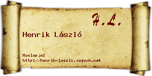 Henrik László névjegykártya